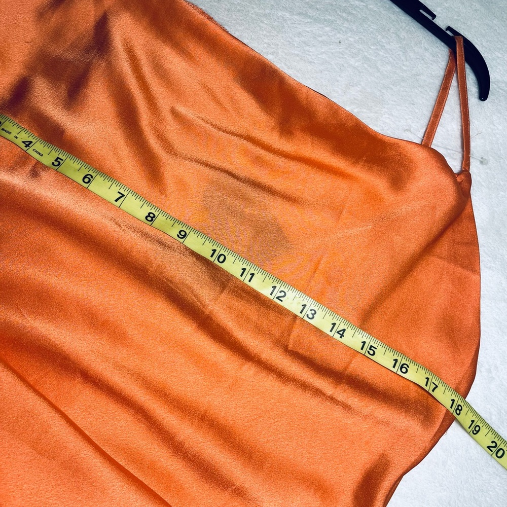 Paper Heart Elegant Orange Sleeveless Maxi Dress L - Picture 9 of 12